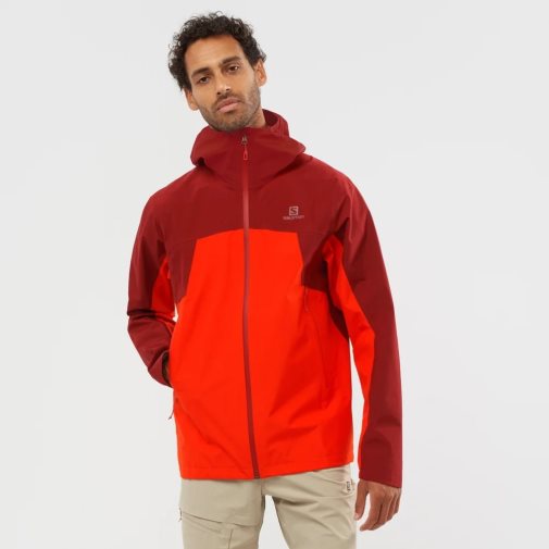 Red Salomon Outline GTX 2.5 Layers Waterproof Men's Shell Jackets | IE YL9601